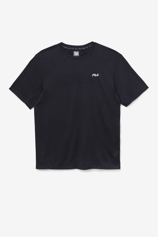 Fila Nadeem Crew Black T-Shirt Mens - NZ 37910-VNPJ